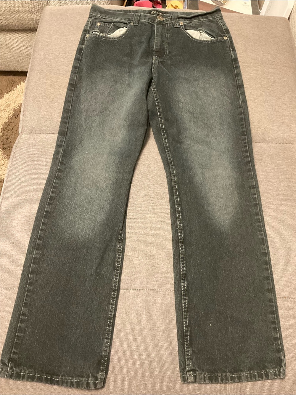 Kemistry men's Y2K grunge black washed Straight Leg Jeans size 30x30